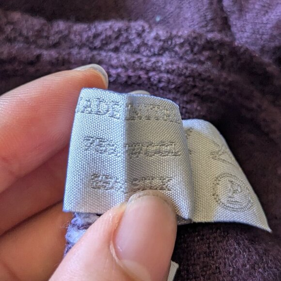 Vintage Miu Miu Cardigan Purple Tie Front Cropped Wool Silk Size 42 Small - Picture 8 of 10